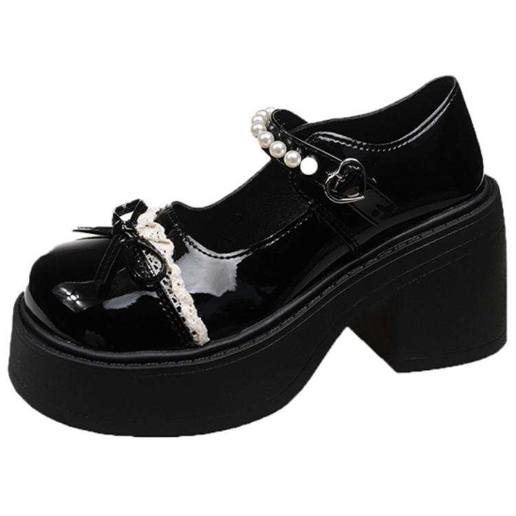 Alxnan Pu Block Heel Mary Jane Shoes