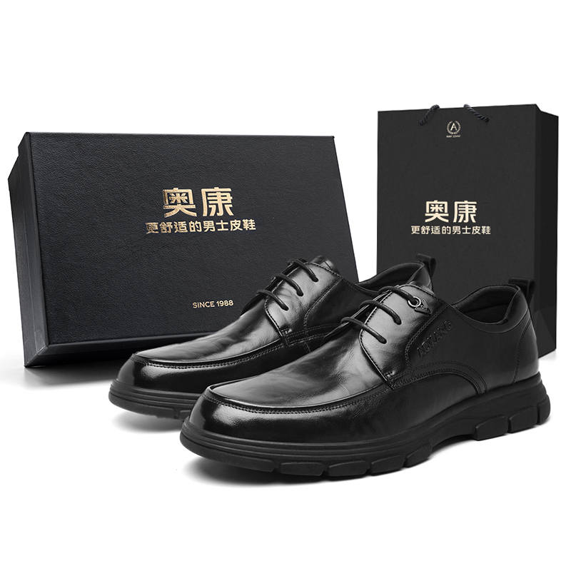AOKANG Casual Leather Shoes Men's Black