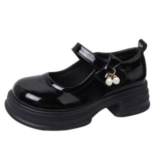 KEMANIKE Pu Chunky Heel Mary Jane Shoes Women's