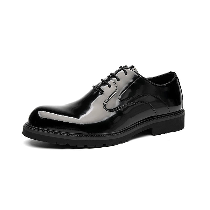 PINYI Cow Split Leather Business Dress Shoes Men's Black