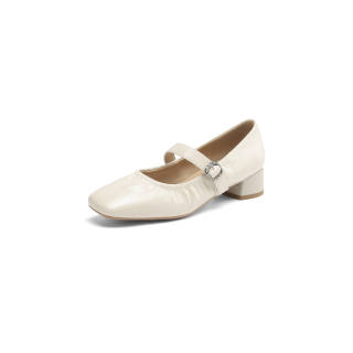 DAPHNE Mary Jane Shoes Women's Beige, Light Green