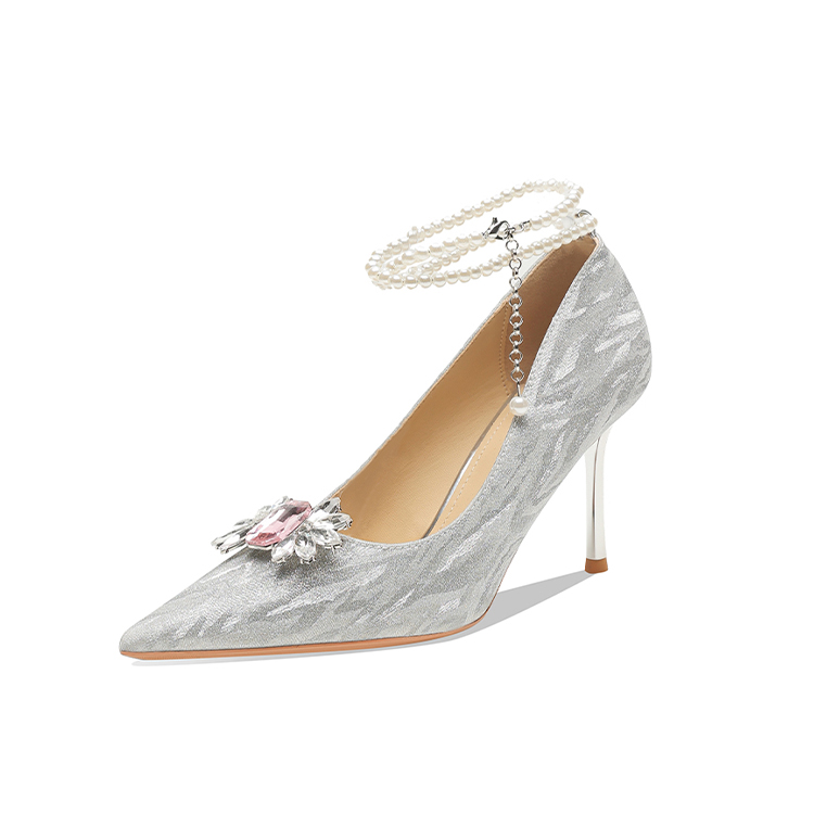 Ainer-cat Ainer cat Slim Heel High Heels 8cm Women's Silver