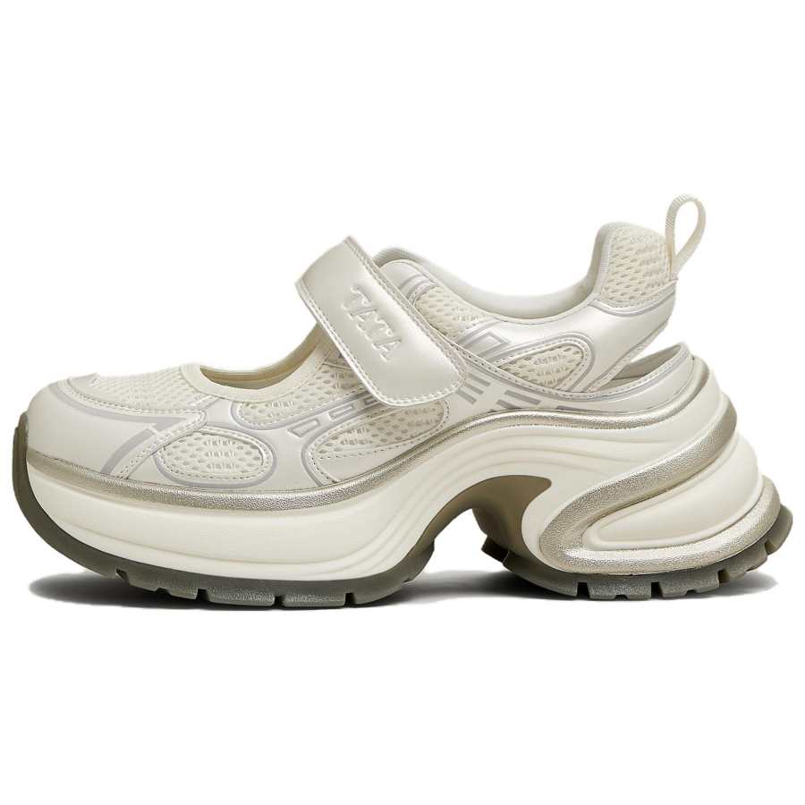 Tata Mary Jane Shoes Women's Silver Gray/Ecru