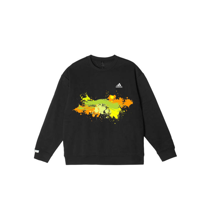 Adidas Adidas LABEL Sweatshirts Unisex Black Crew Neck Moderate