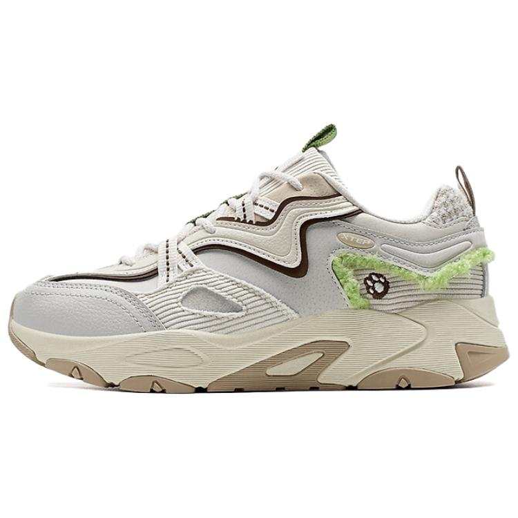 XTEP Slip Resistant Abrasion Resistant Slip Resistant Abrasion Resistant Low top Casual Shoes Women's Gray Beige Green