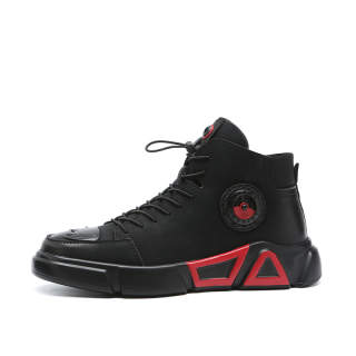 BABINDA Cow Split Leather Ankle Boots 4cm Men's Black