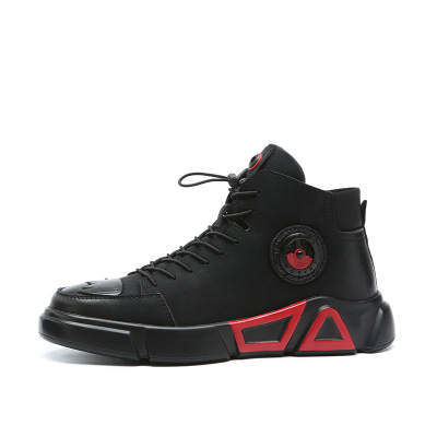 BABINDA Cow Split Leather Ankle Boots 4cm Men's Black