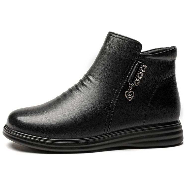 Spider King Cow Leather Ankle Boots Women's Black
