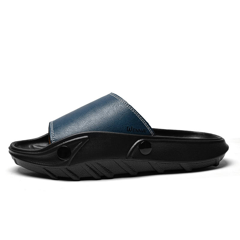 WENNAI Rubber Abrasion Resistant Slide Slippers Men's Blue
