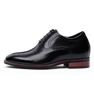 SHENGDAQISHI Top Grain Cow Leather Dress Shoes Men's Black