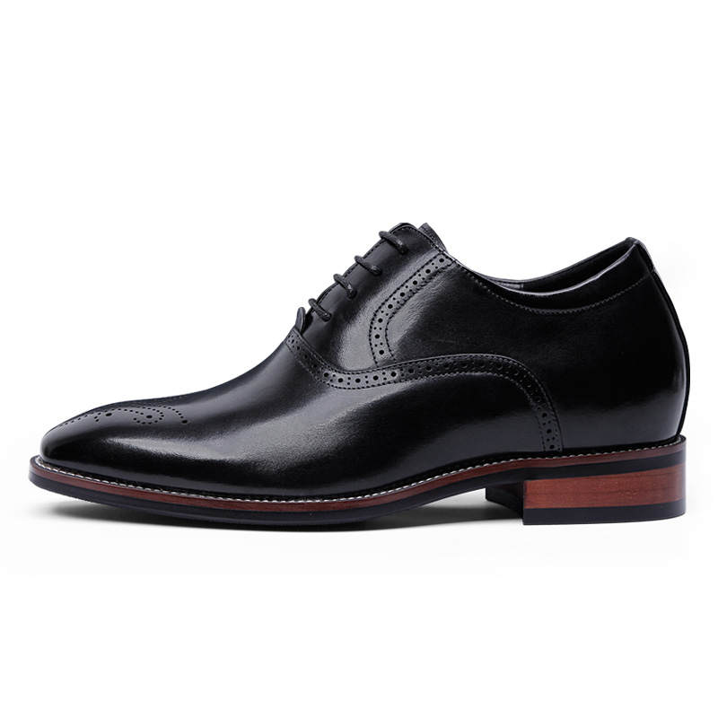 SHENGDAQISHI Top Grain Cow Leather Dress Shoes Men's Black