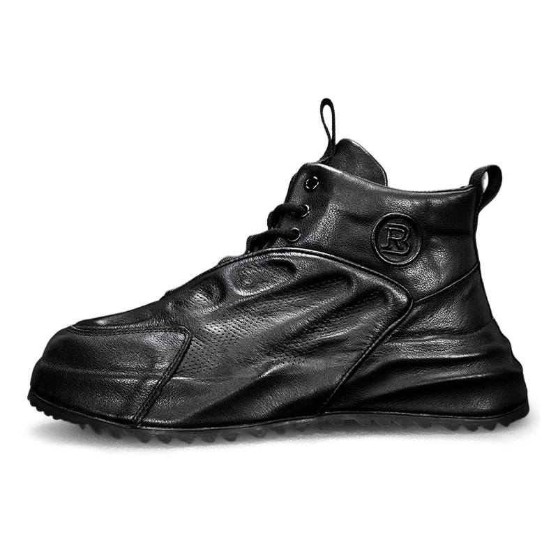 Devanro Devanro Top Grain Cow Leather Thermal Abrasion Resistant Mid top Casual Shoes Men's