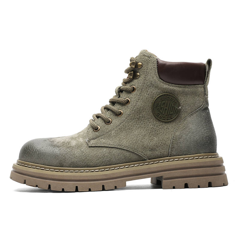 CHILANG CHILANG Combat Boots Men's Green/Sand
