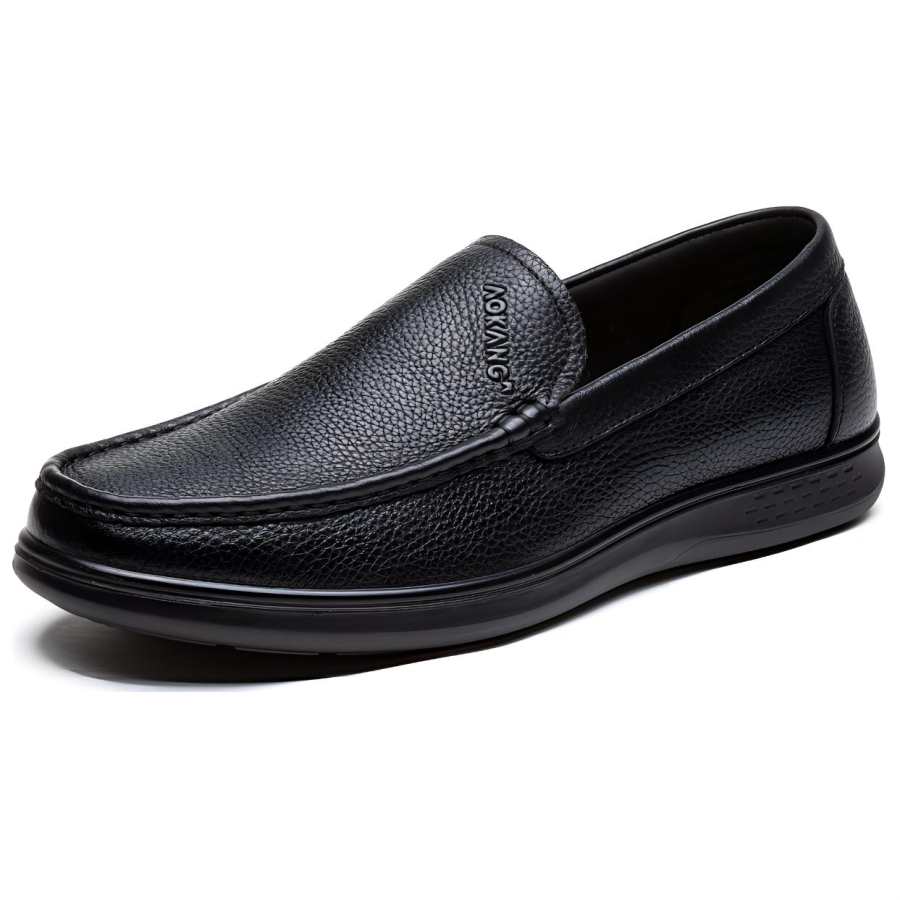 AOKANG Top Grain Cow Leather Casual Shoes Men's Black