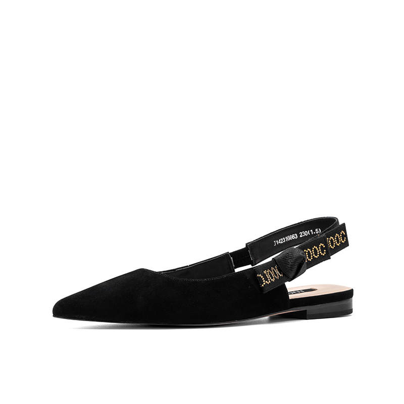 JOOC Sheepskin Casual Shoes 1.5cm Women's Black