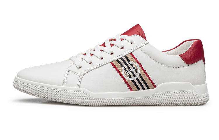 ZRO Red Alert Top Grain Cow Leather Stylish Skateboarding Shoes Men's White Red