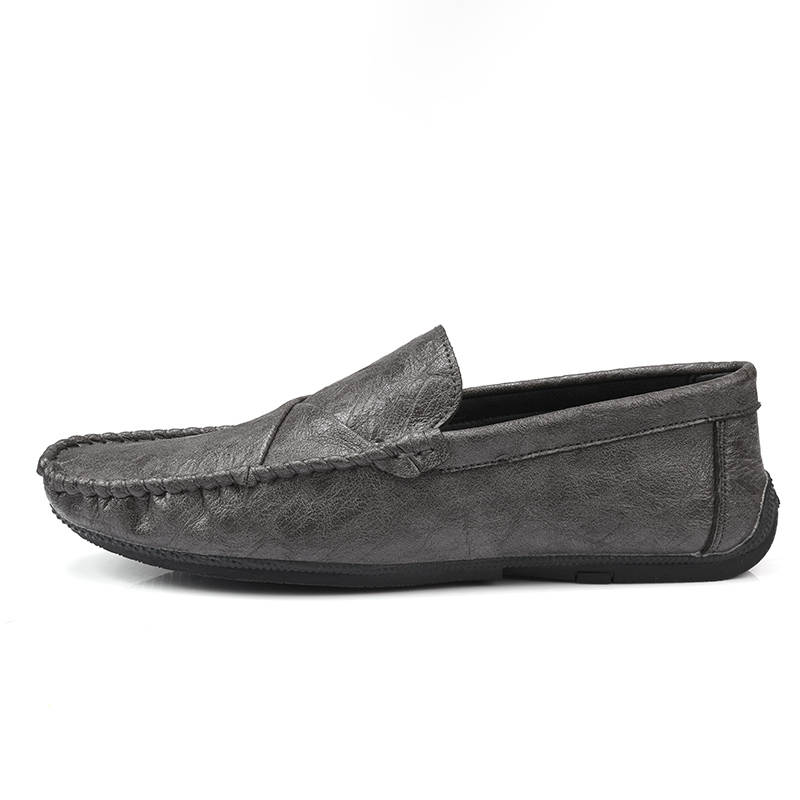 YINGLUNQISHI Cow Split Leather Casual Shoes Men's Gray