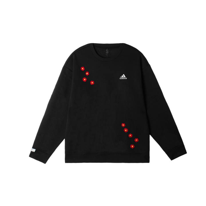 Adidas Adidas LABEL Sweatshirts Unisex Black Crew Neck Thickened
