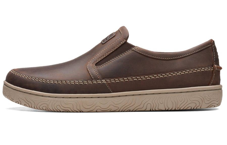 Clarks Hodgson Collection Top Grain Cow Leather Casual Shoes Men's Brown
