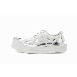 ANCIENT FOSSIL Slip Resistant, Abrasion Resistant, Height Increasing Low top Skateboard Shoes Unisex White Silver