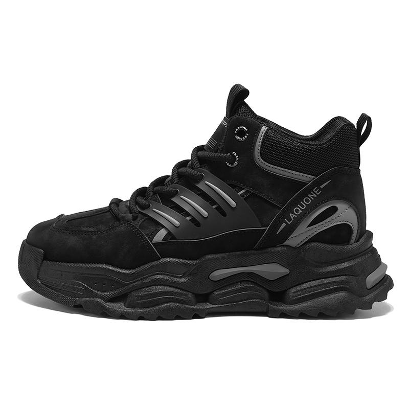 GONGNIUMEILI Combat Boots Men's Black/Camel