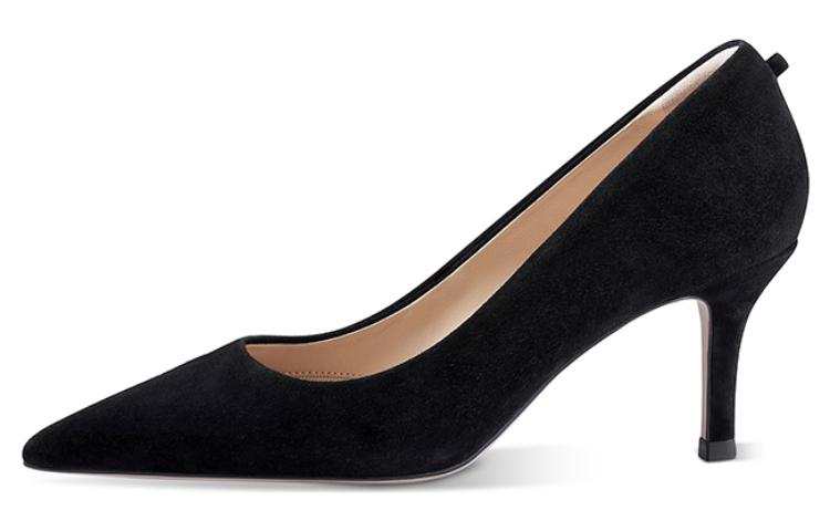 7or9 Black Truffle Sheepskin High Heels 7cm Women's Black