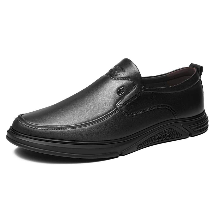 KAISER KAISER Cow Split Leather Casual Shoes Men's Black