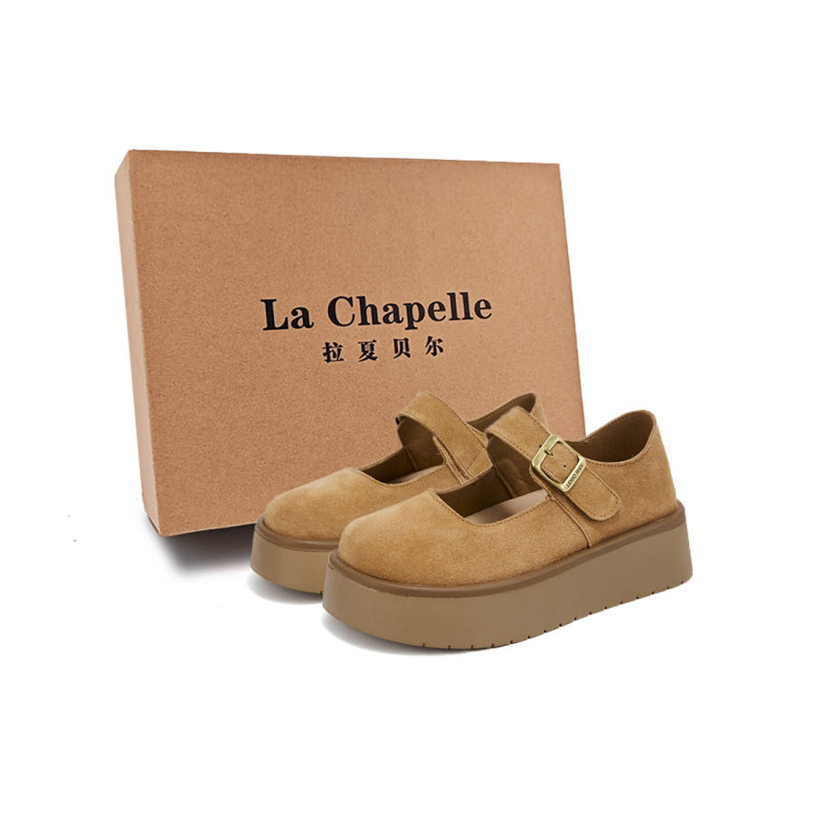 La Chapelle Japanese Elegance Ladylike Pu Platform Mary Jane Shoes Women's Brown