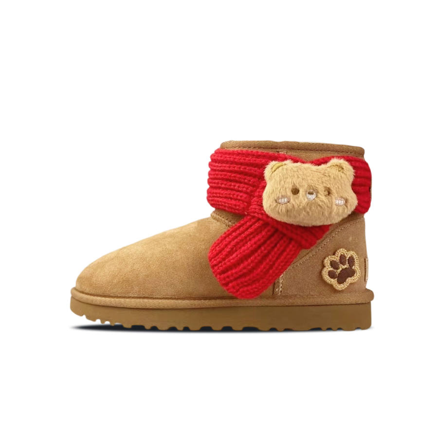 UGG CLASSIC MINI Sheepskin Thermal Short Snow Boots Women's Chestnut
