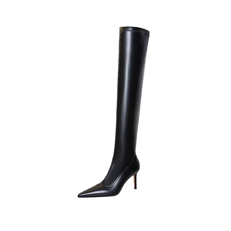 BIGTREE BIGTREE Pu Over the knee Boots 8.5cm Women's Black