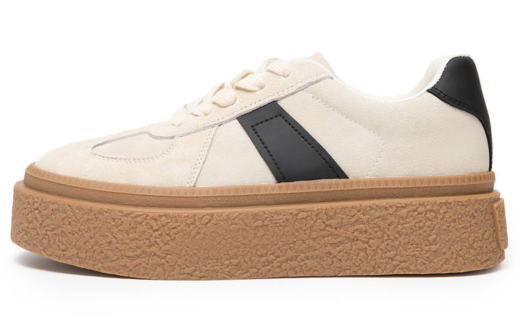 C°BANNER Leather Low top Skateboard Shoes Women's Apricot