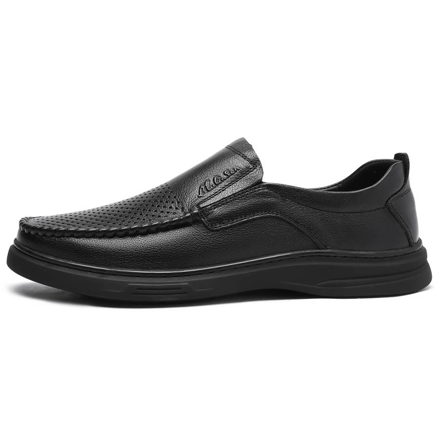 Mulinsen Top Grain Cow Leather Casual Shoes Men's Black