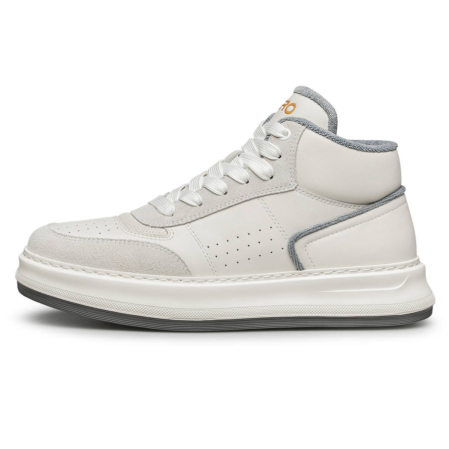 ZRO Top Grain Cow Leather High top Skateboard Shoes Men's White