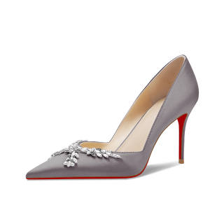 YING YING Slim Heel High Heels 8cm Women's Nude With Red Sole