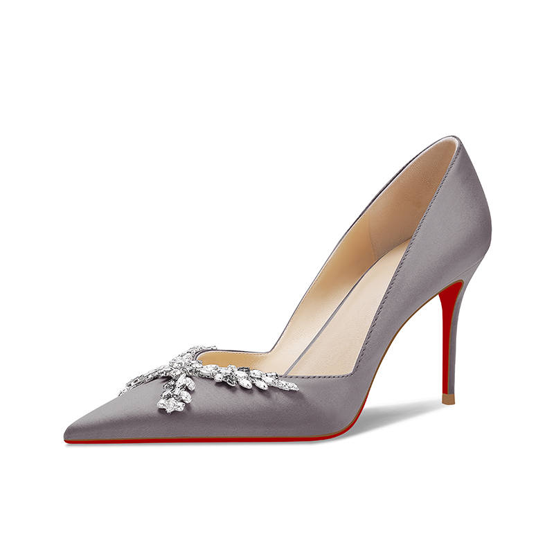 YING YING Slim Heel High Heels 8cm Women's Nude With Red Sole