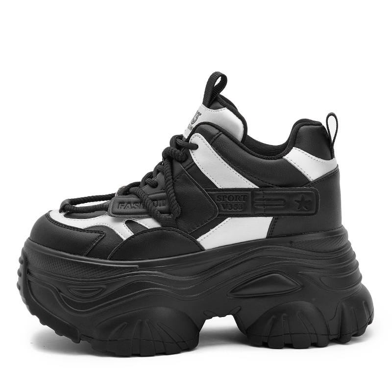 Shangjinni Microfiber Leather Low top Chunky Sneakers Women's