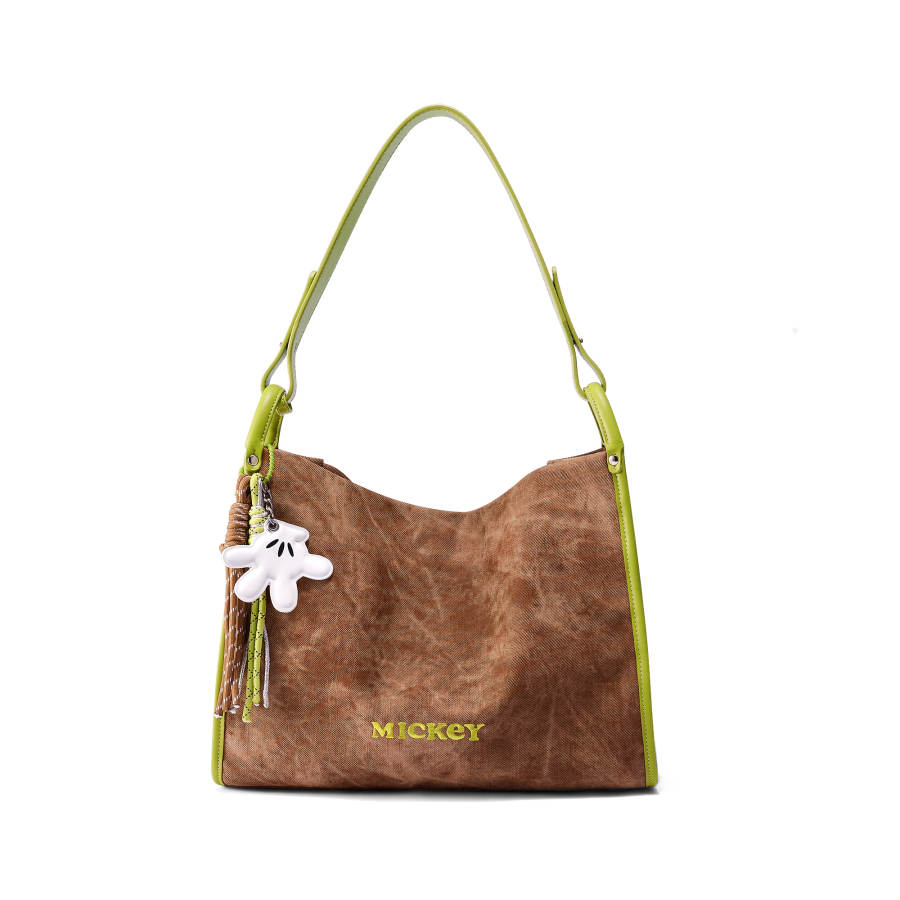 Disney Mickey Mouse Pu Shoulder Bag Regular Women's Cocoa Matcha Brown