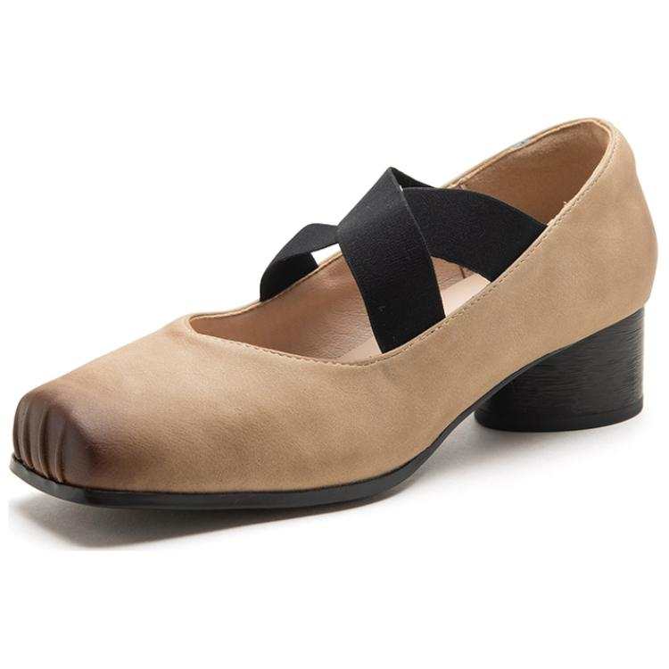 AGSDON Synthetic Leather Chunky Heel Mary Jane Shoes 4cm Women's