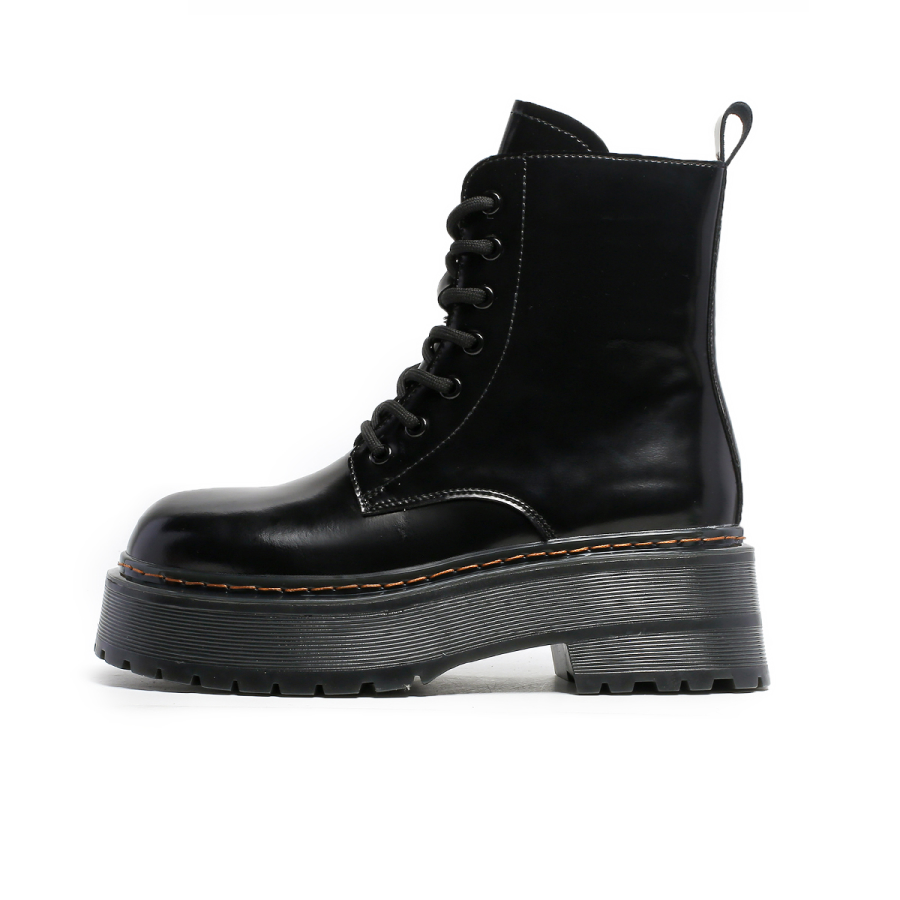 BOJUEMAO Combat Boots Women's Black/Brown