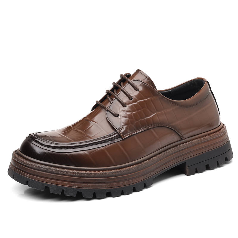 Shanpijiang Men's Casual Shoes Men's Low Top Black/Brown