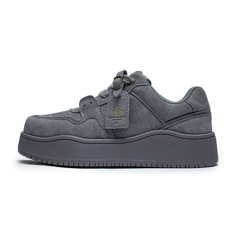 MINGYITU Slip Resistant Height Increasing Slip Resistant Height Increasing Low top Skateboard Shoes Unisex Gray