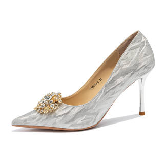 Ainer-cat Ainer cat Slim Heel High Heels 8cm Women's Silver