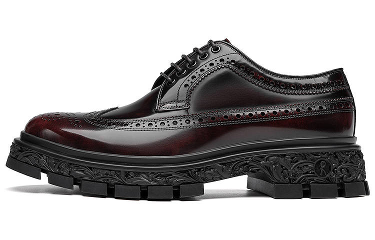 ROBERTA DI CAMERINO Top Grain Cow Leather Casual Shoes Men's Burgundy