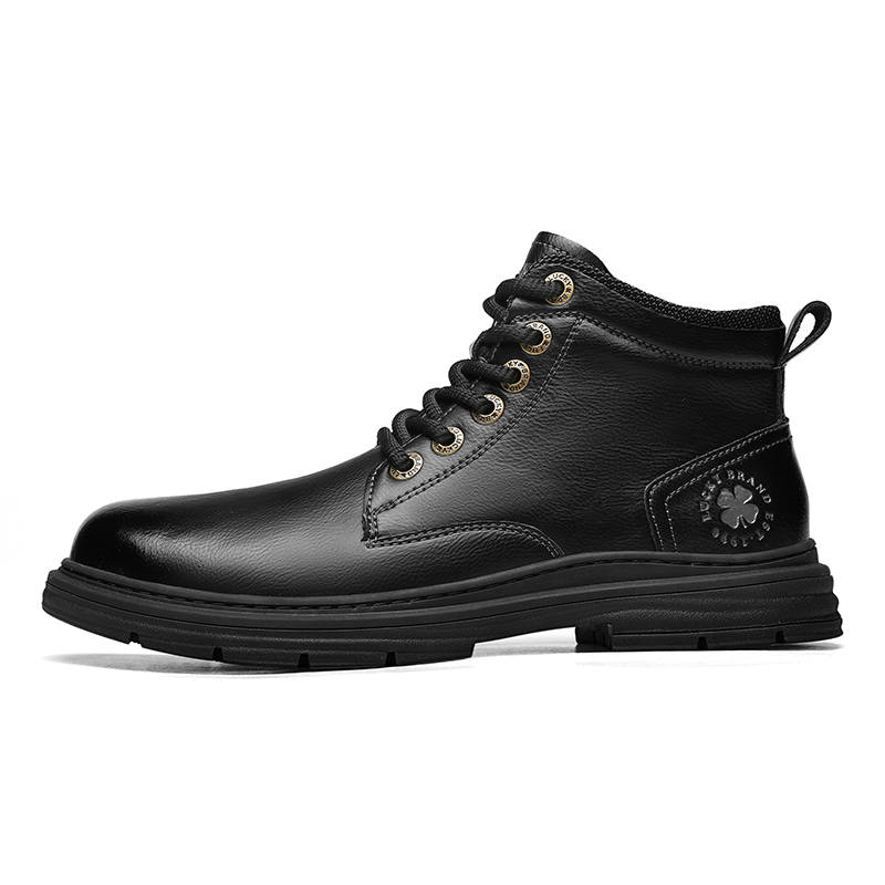 LUCKY BRAND Cow Split Leather Crew Combat Boots Men's