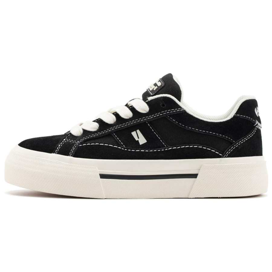 VEEMES 235S Slip Resistant Cushioning Impact Resistance Abrasion Resistant Low top Skateboard Shoes Unisex Black