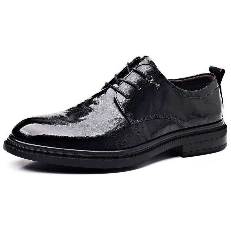 KAQIAODI Sheepskin Dress Shoes Men's Black