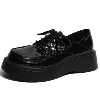 EEueeczs Pu Casual Shoes 5CM Women's Black