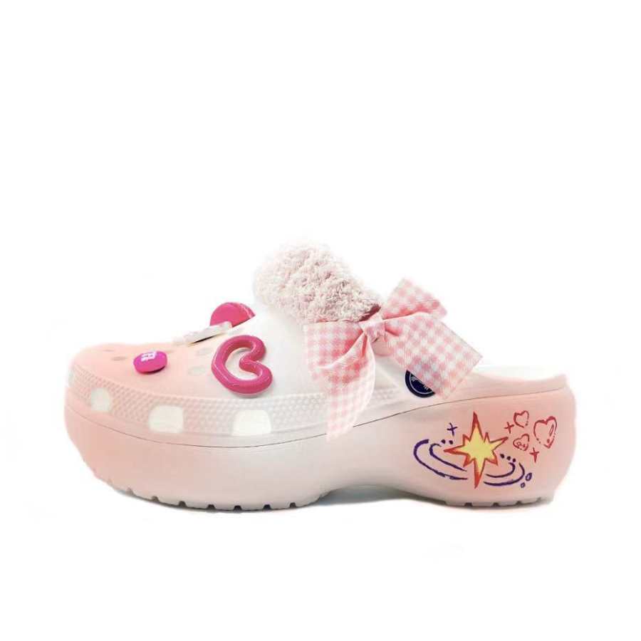 Crocs Crocs Classic Platform Clog Minimalist Style Comfortable Campus Style EVA Clogs Unisex White
