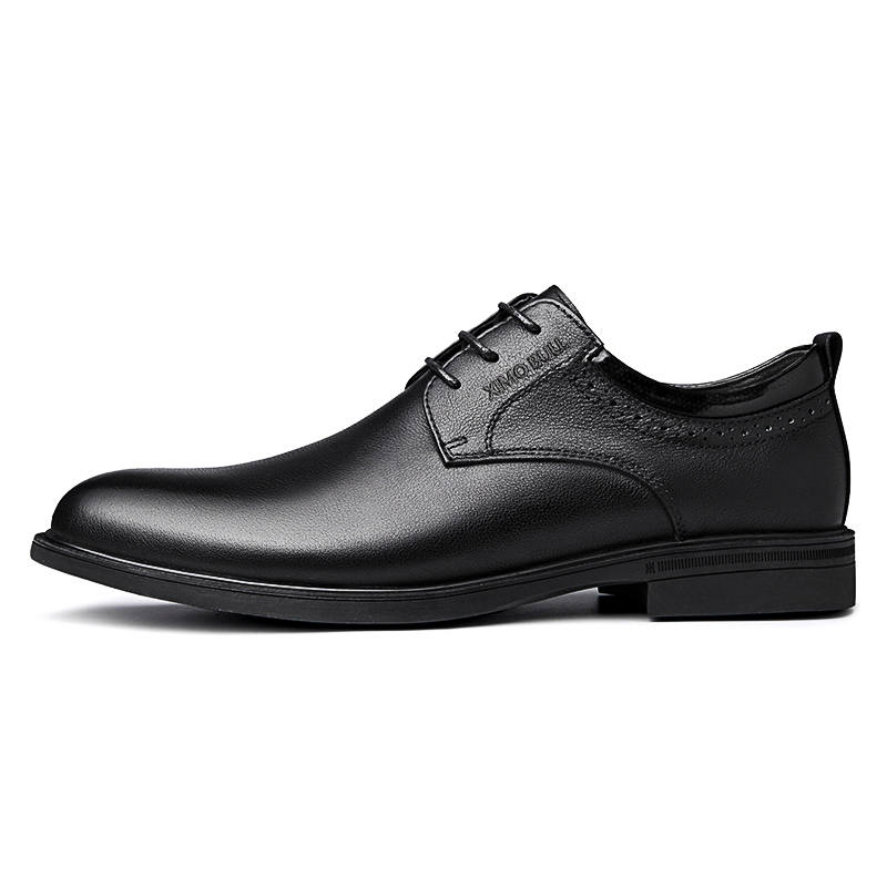 XIMO BULL Top Grain Cow Leather Dress Shoes Men's Black