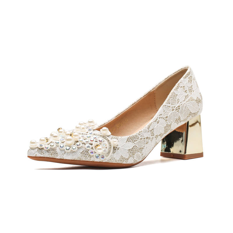 ZUOMILUO Chunky Heel High Heels Women's Light Gold